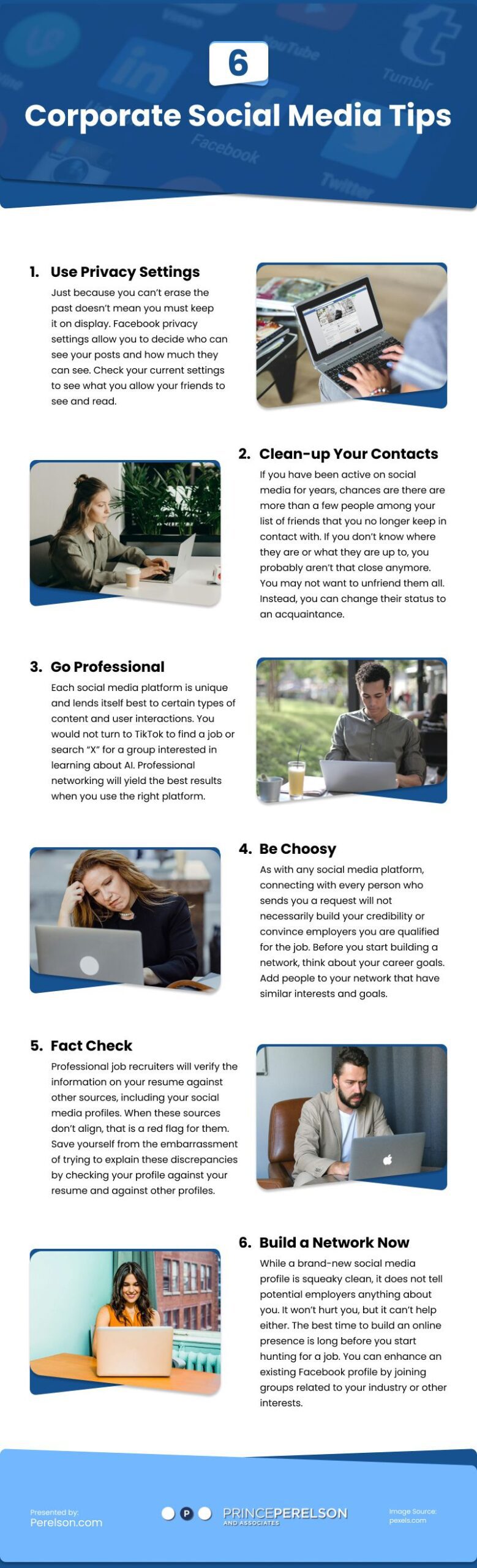 6 Corporate Social Media Tips 6 Corporate Social Media Tips Infographic