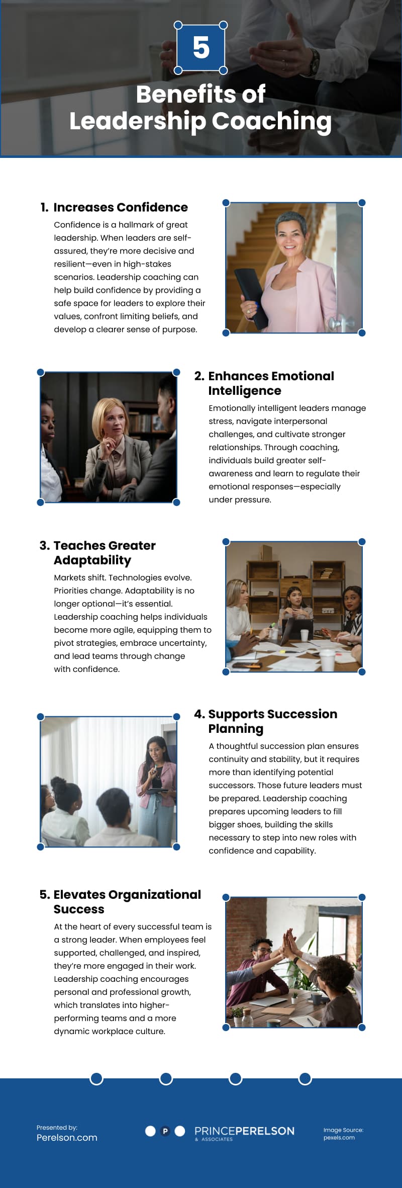 5 Benefits of Leadership Coaching Infographic 5 Benefits of Leadership Coaching Infographic